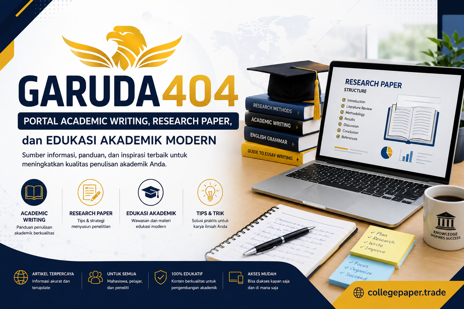 Thumbnail 1 of 3, Poster, GARUDA404 | Portal Academic Writing, Research Paper, dan Edukasi Akademik Modern - collegepaper.trade designed and sold by GARUDA404.